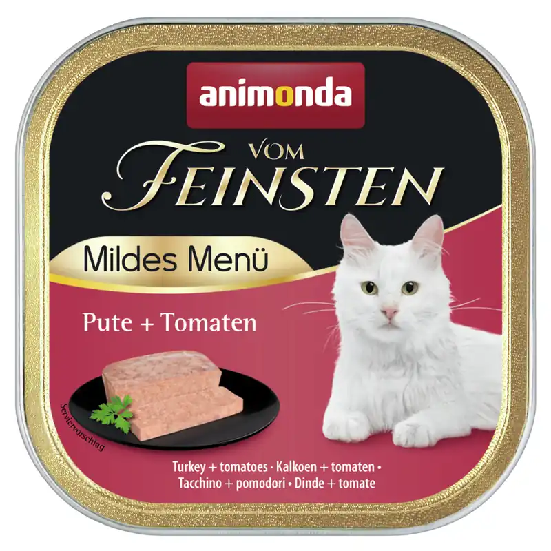 Nur Für Kurze Zeit Sparpaket 32 x 100 g Animonda vom Feinsten Mildes Menü Pute + Tomaten Katzen Nassfutter