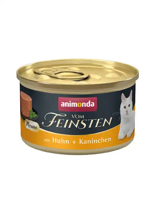 Sonderangebot Sparpaket 12 x 85 g Animonda Vom Feinsten Mousse mit Huhn + Kaninchen Katzen Nassfutter