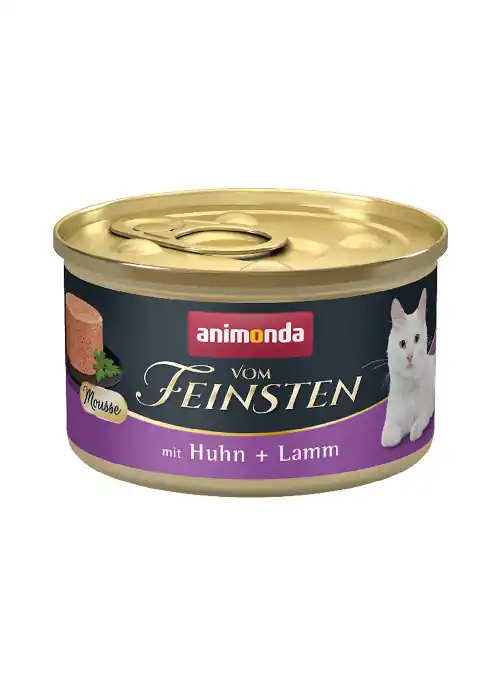 Bestpreis Sparpaket 12 x 85 g Animonda Vom Feinsten Mousse mit Huhn + Lamm Katzen Nassfutter
