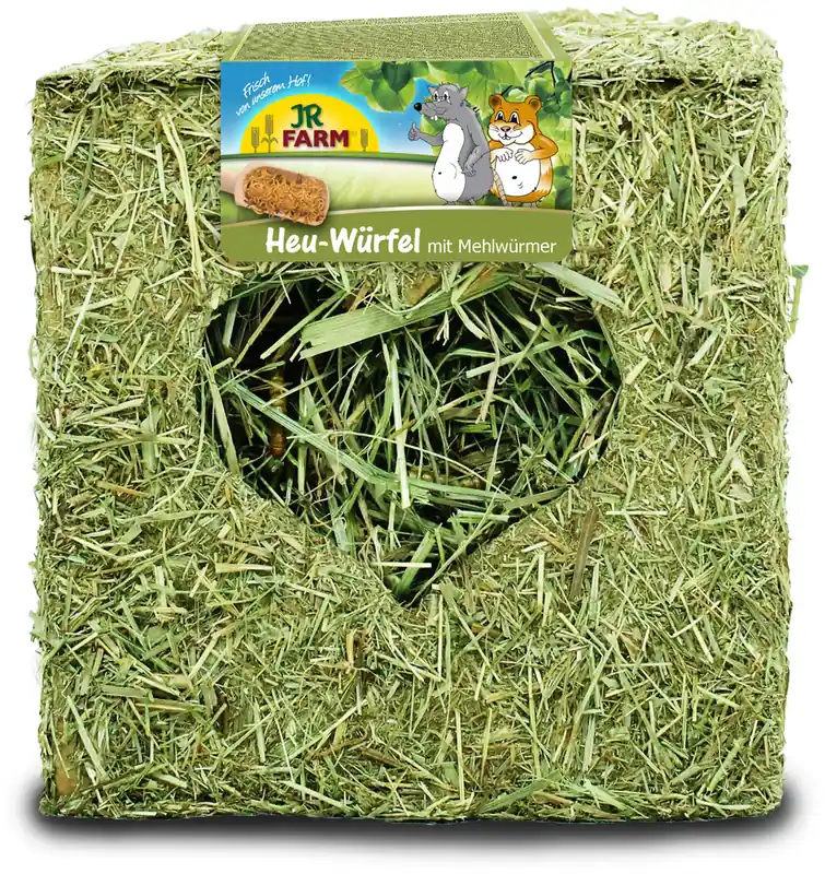 Sparpaket 2 x 125 g JR Farm Heu-Würfel mit Mehlwürmer Nager Snack Meistverkauft