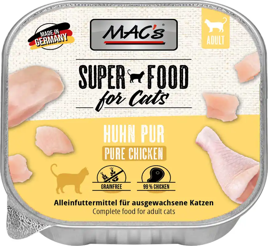 Sparpaket 32 x 100 g Mac's Adult Huhn pur Katzen Nassfutter Rabatt