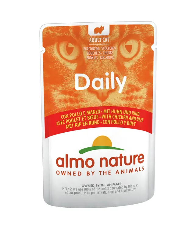 Sofort Bestellen Sparpaket 30 x 70 g Almo Nature Daily mit Huhn & Rind Katzen Nassfutter