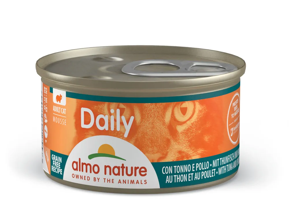 Sparpaket 6 x 85 g Almo Nature Daily Mousse mit Thunfisch und Huhn Katzen Nassfutter Top-Angebot