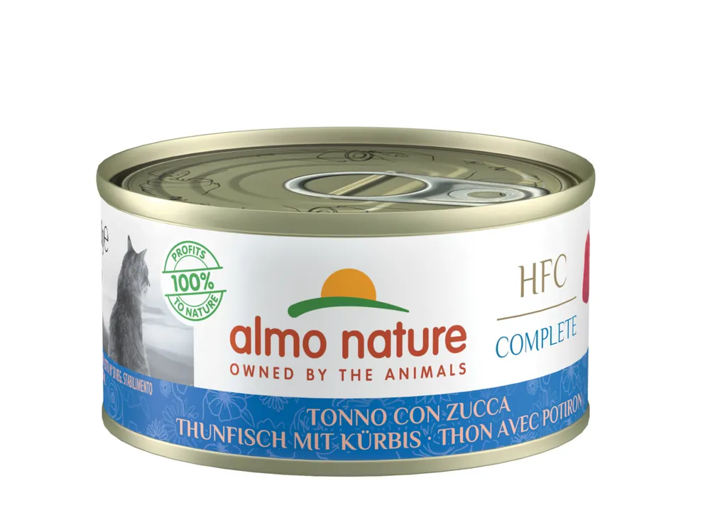 Sparpaket 6 x 70 g Almo Nature HFC Complete Thunfisch mit Kürbis Katzen Nassfutter Geprüft