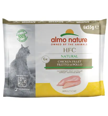 Saisonangebot Sparpaket 2 x 6 x 55 g Almo Nature HFC Natural Hühnerfilet Multipack Katzen Nassfutter