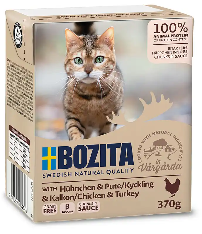 Beliebt Sparpaket 6 x 370 g Bozita Häppchen in Soße mit Hühnchen & Pute Katzen Nassfutter
