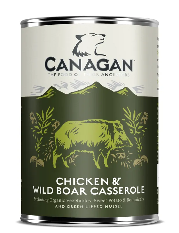 Preisreduziert Sparpaket 24 x 400 g Canagan Chicken & Wild Boar Casserole Hunde Nassfutter