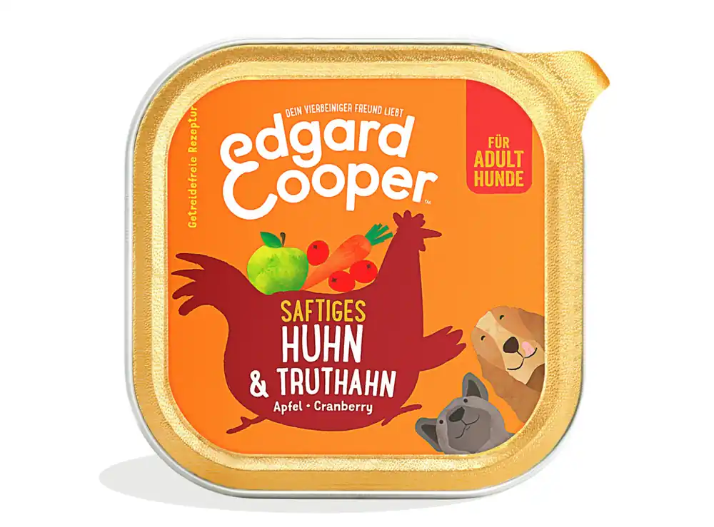 Sparpaket 11 x 150 g Edgard & Cooper Adult Huhn & Truthahn Hunde Nassfutter Heißes Angebot