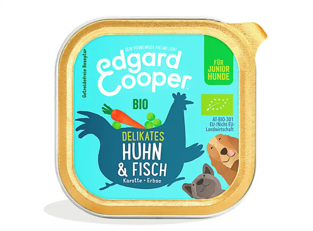 Sparpaket 17 x 100 g Edgard & Cooper Adult Bio Huhn & Fisch Hunde Nassfutter Günstig