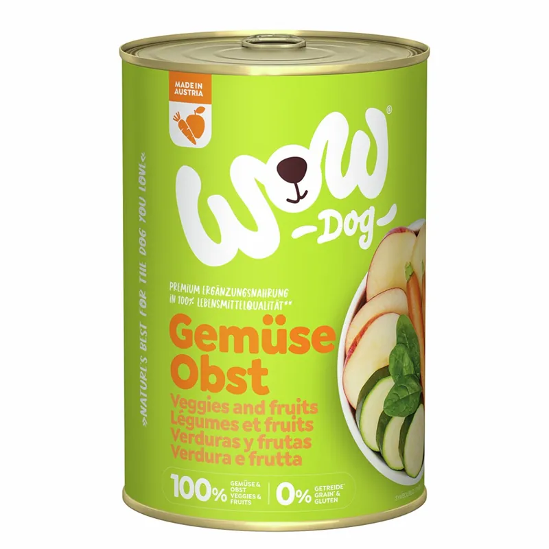 Sparpaket 24 x 400 g Wow Pur Gemüse Obst 100 % Hunde Nassfutter Jetzt Bestellen