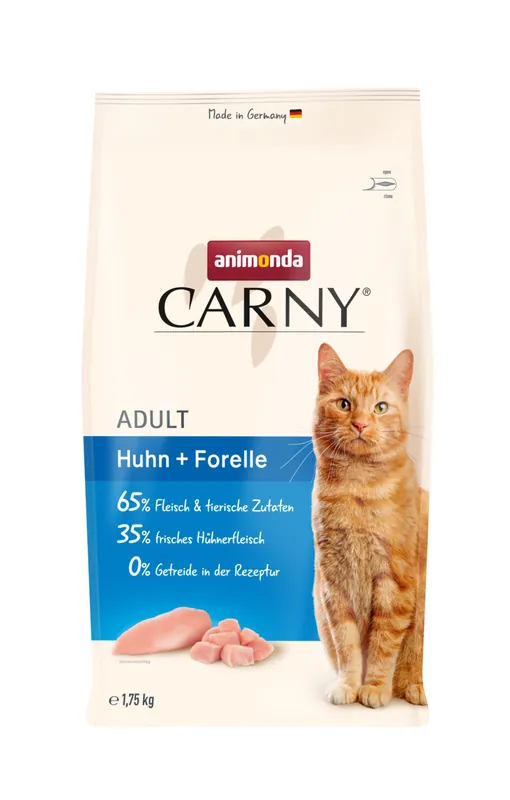 Finale Aktion Sparpaket 2 x 1,75 kg Animonda Carny Adult Huhn + Forelle Katzen Trockenfutter