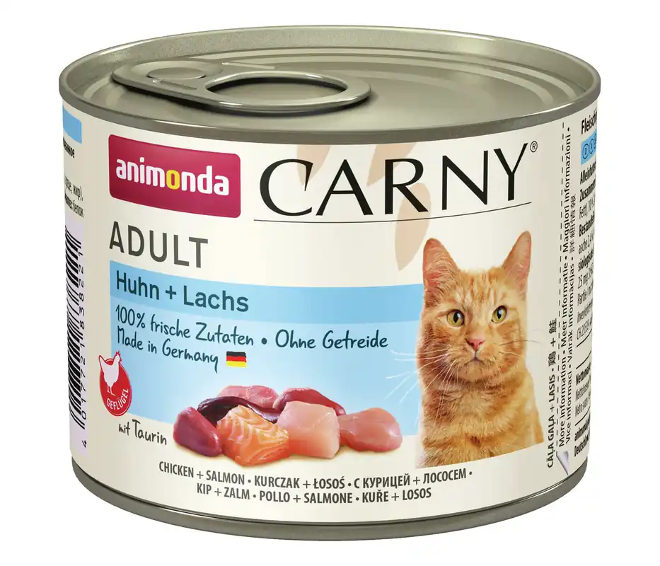 Sparpaket 24 x 200 g Animonda Carny Adult Huhn + Lachs Katzen Nassfutter Beliebt