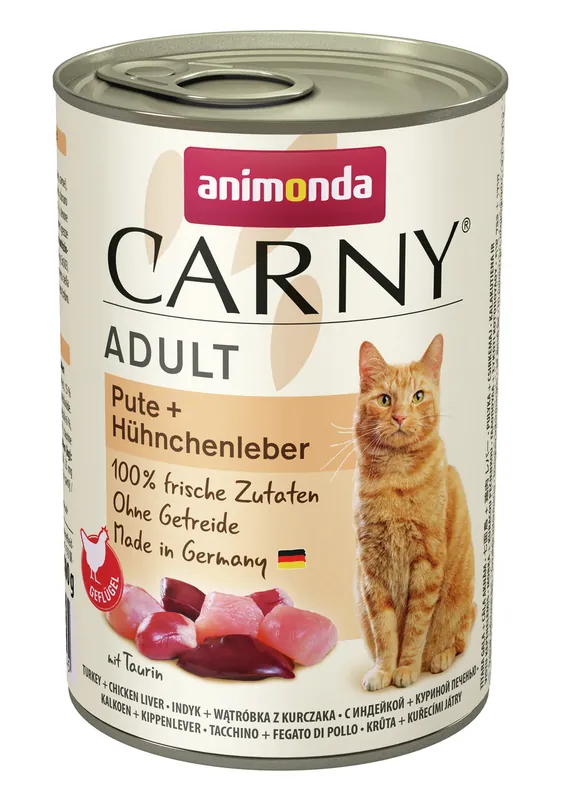 Sparpaket 6 x 400 g Animonda Carny Adult Pute + Hühnchenleber Katzen Nassfutter Sonderaktion