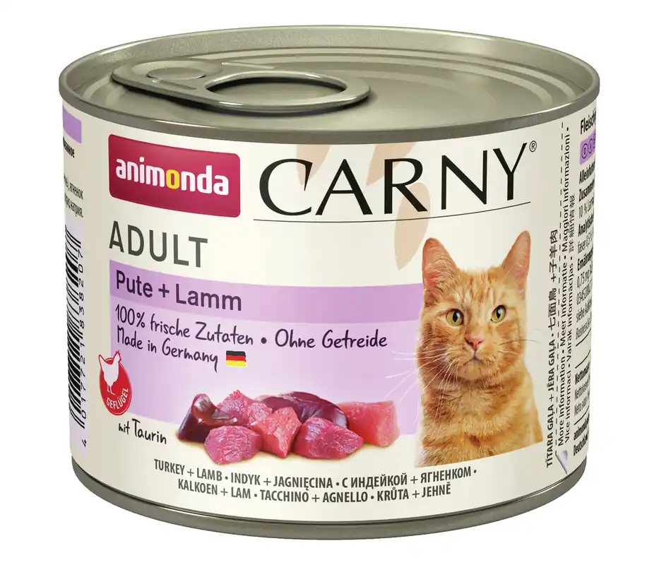 Sparpaket 24 x 200 g Animonda Carny Adult Pute + Lamm Katzen Nassfutter Markenprodukt