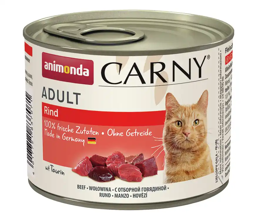 Preisreduziert Sparpaket 24 x 200 g Animonda Carny Adult Rind pur Katzen Nassfutter