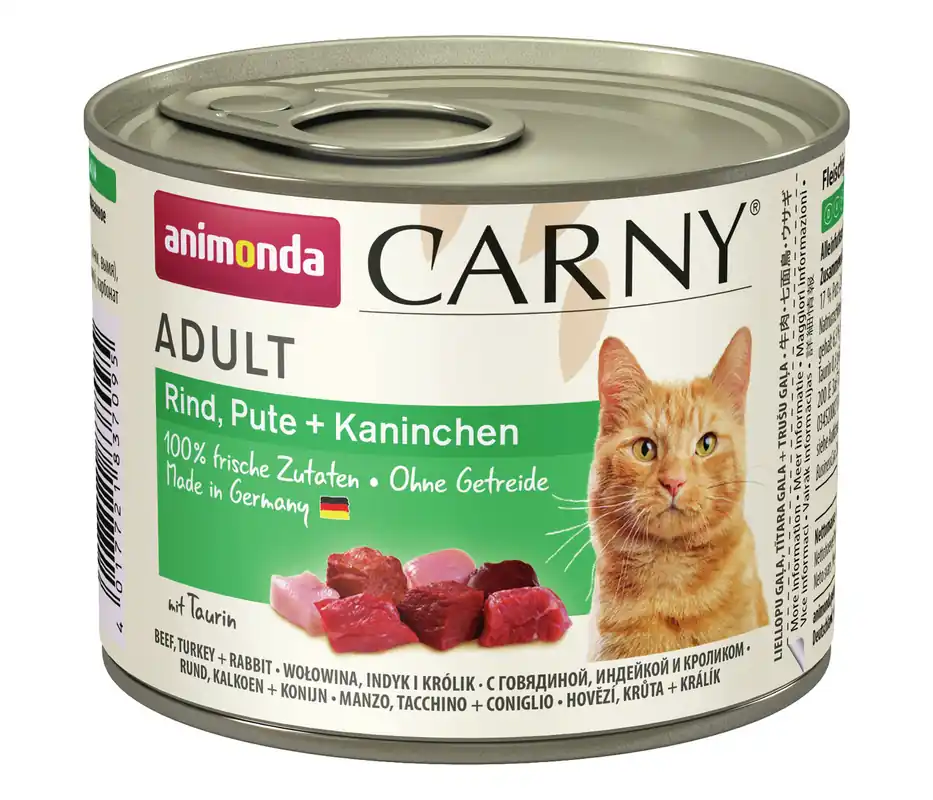 Sparpaket 6 x 200 g Animonda Carny Adult Rind, Pute + Kaninchen Katzen Nassfutter Sofort Bestellen