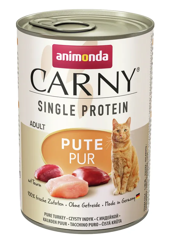 Neue Kollektion Sparpaket 24 x 400 g Animonda Carny Single Protein Adult Pute Pur Katzen Nassfutter