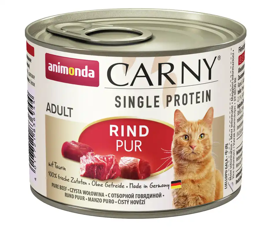Sparpaket 24 x 200 g Animonda Carny Single Protein Adult Rind Pur Katzen Nassfutter Neu