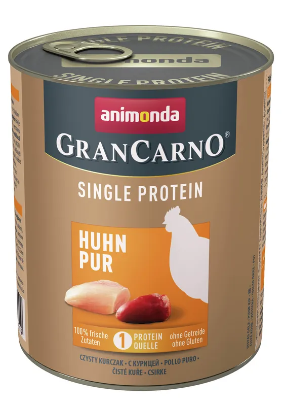 Top-Preis Sparpaket 6 x 800 g Animonda GranCarno Single Protein Huhn pur Hunde Nassfutter