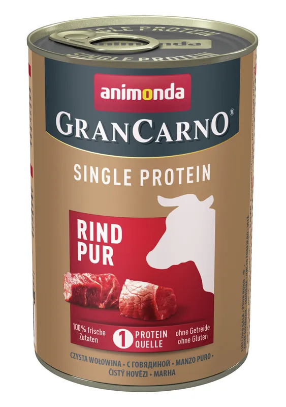 Must-Have Sparpaket 6 x 400 g Animonda GranCarno Single Protein Rind pur Hunde Nassfutter