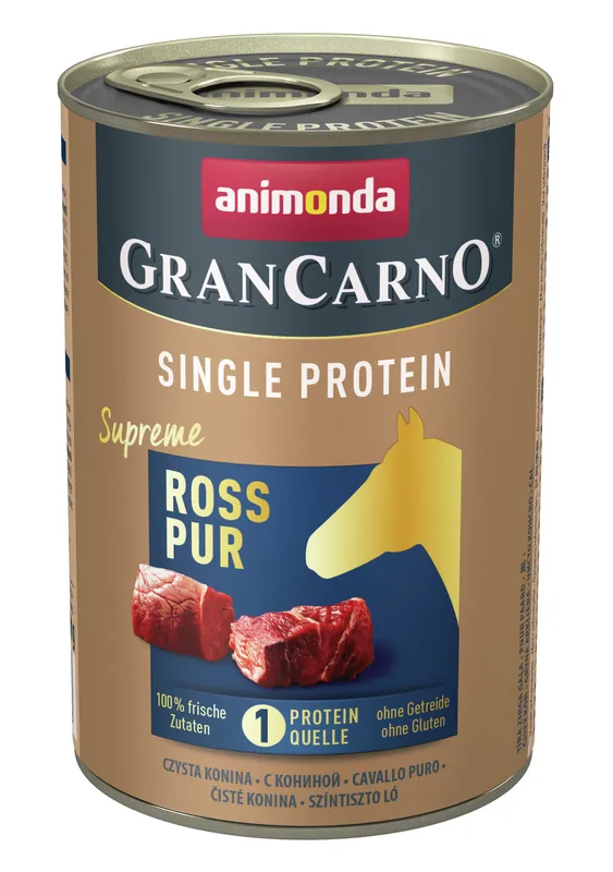 Letzte Chance Sparpaket 6 x 400 g Animonda GranCarno Single Protein Supreme Ross pur Hunde Nassfutter