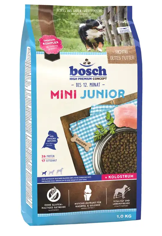 Sparpaket 2 x 1 kg Bosch Mini Junior Hunde Trockenfutter Nur Heute