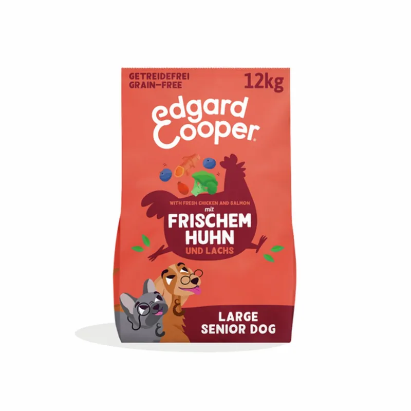 Top-Preis Sparpaket 2 x 12 kg Edgard & Cooper Senior herrliches Freilaufhuhn & norwegischer Lachs Hunde Trockenfutter