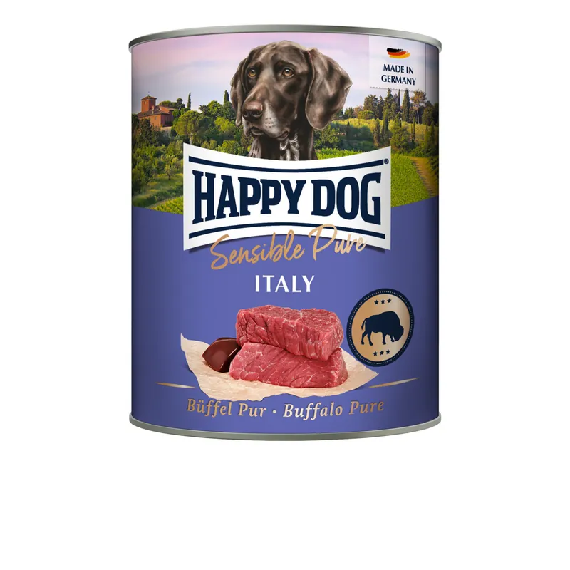 Sparpaket 6 x 800 g Happy Dog Büffel Pur Hunde Nassfutter Must-Have