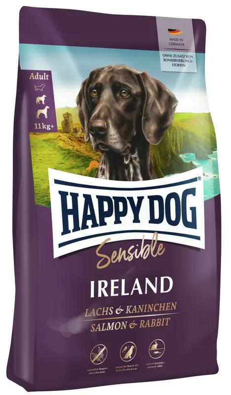 Schneller Versand Sparpaket 2 x 4 kg Happy Dog Sensible Ireland Lachs & Kaninchen Hunde Trockenfutter