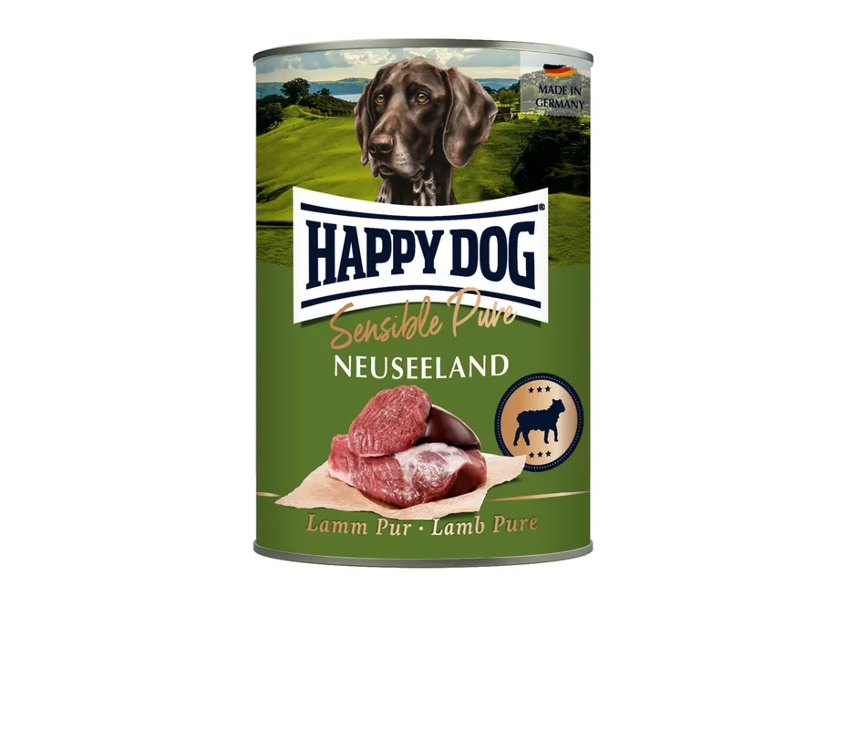 Sparpaket 24 x 400 g Happy Dog Sensible Pure Neuseeland Lamm Pur Hunde Nassfutter Letzte Chance