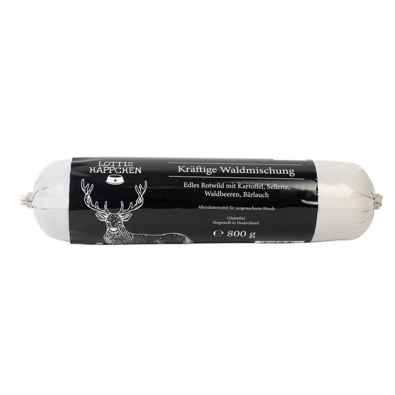 Ausverkauf Sparpaket 6 x 800 g Lottis Häppchen Kräftige Waldmischung Hunde Nassfutter