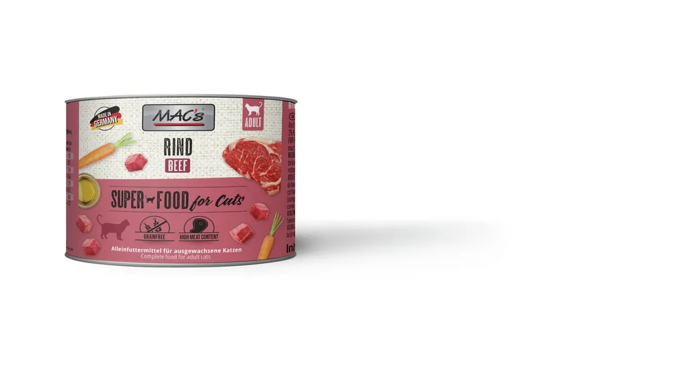 Sparpaket 6 x 200 g Mac's Rind Katzen Nassfutter Must-Have
