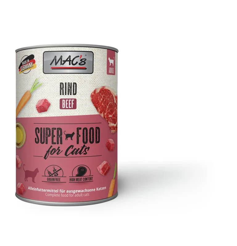 Sparpaket 24 x 400 g Mac's Rind Katzen Nassfutter Finale Aktion