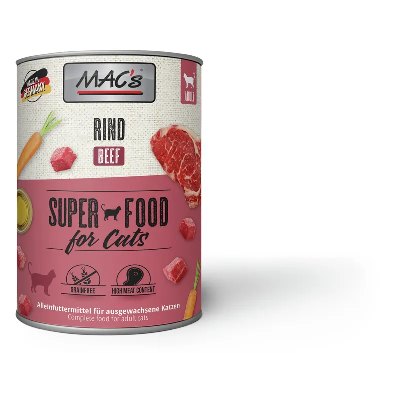 Sparpaket 24 x 800 g Mac's Rind Katzen Nassfutter Highlight