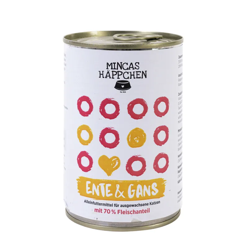 Echt Sparpaket 24 x 400 g Mincas Häppchen Feinste Ente & Gans Katzen Nassfutter