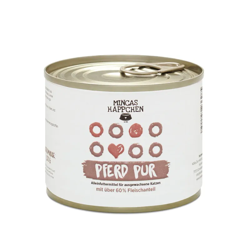 Sparpaket 6 x 200 g Mincas Häppchen Feinstes Pferd pur Katzen Nassfutter Direkt Vom Hersteller