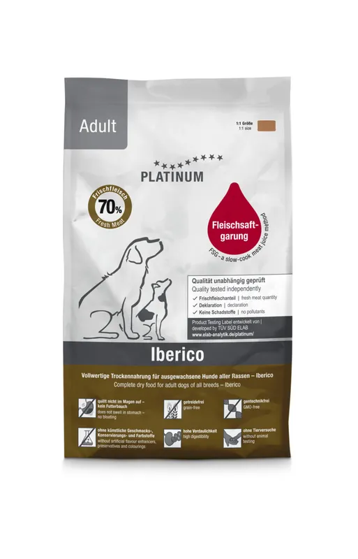 Sparpaket 2 x 1,5 kg Platinum Adult Iberico & Greens Hunde Trockenfutter Mega-Angebot