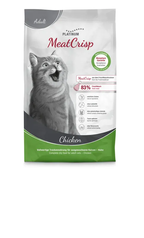 Sparpaket 2 x 3 kg Platinum MeatCrisp Adult Chicken Katzen Trockenfutter Highlight