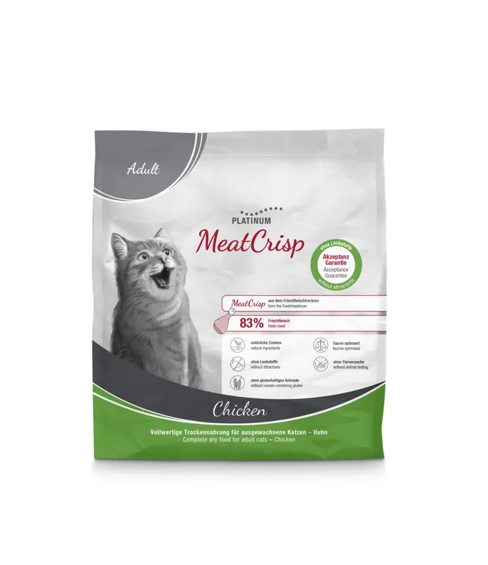 Sparpaket 2 x 400 g Platinum MeatCrisp Adult Chicken Katzen Trockenfutter Bestpreis