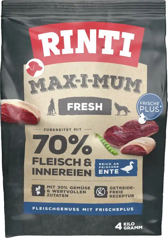 Sparpaket 2 x 4 kg Rinti Max-i-Mum Ente Hunde Trockenfutter Angebot