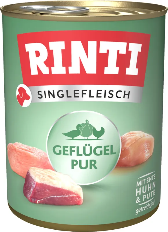 Neuheit Sparpaket 24 x 800 g Rinti Singlefleisch Exclusive Geflügel Pur Hunde Nassfutter