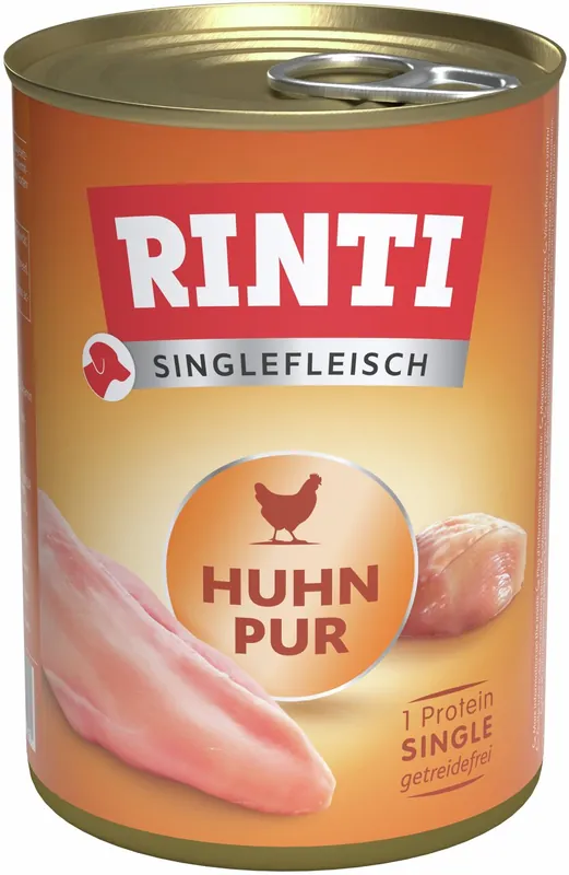 Kracherpreis Sparpaket 6 x 400 g Rinti Singlefleisch Huhn pur Hunde Nassfutter