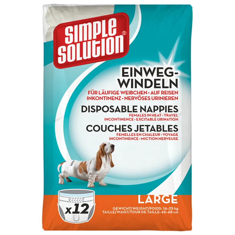 Sparpaket 2 x Simple Solution Einweg-Windeln Hunde Hygiene Inkontinenz L Bestseller