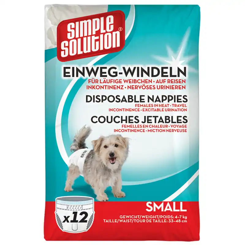 Sparpaket 2 x Simple Solution Einweg-Windeln Hunde Hygiene Inkontinenz S Letzte Chance