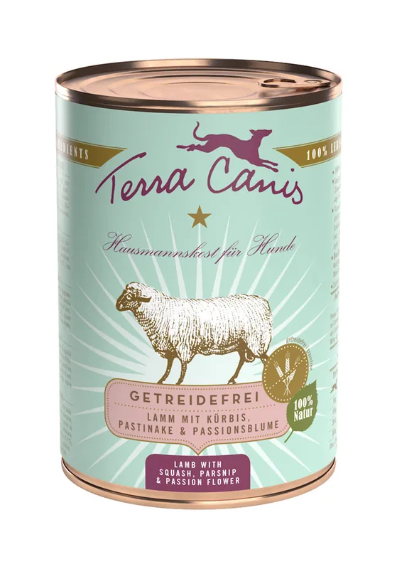 Sparpaket 24 x 400 g Terra Canis Getreidefrei Lamm mit Kürbis, Pastinake & Passionsblume Hunde Nassfutter Angebot