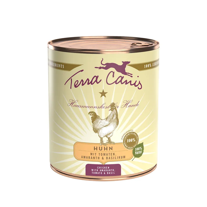 Angebot Sparpaket 24 x 800 g Terra Canis Huhn mit Tomaten, Amaranth und Basilikum Hunde Nassfutter