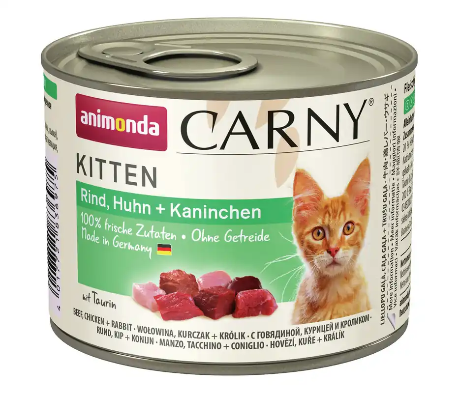 Sonderangebot Sparpaket 6 x 200 g Animonda Carny Kitten Rind, Huhn + Kaninchen Katzen Nassfutter