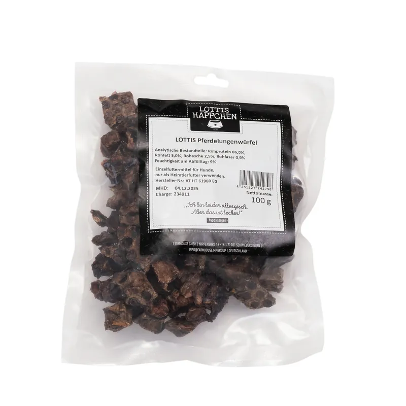 LOTTIS HÄPPCHEN Pferdelungenwürfel 100 g Markenprodukt