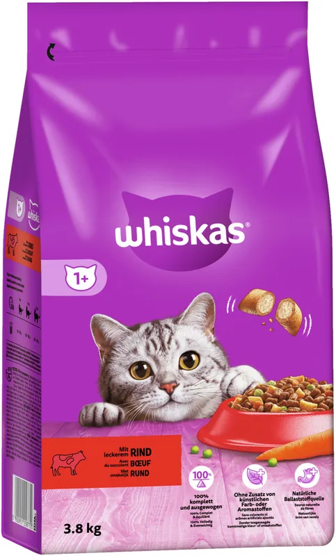 Whiskas Adult 1+ Rind 3,8 kg Markenprodukt