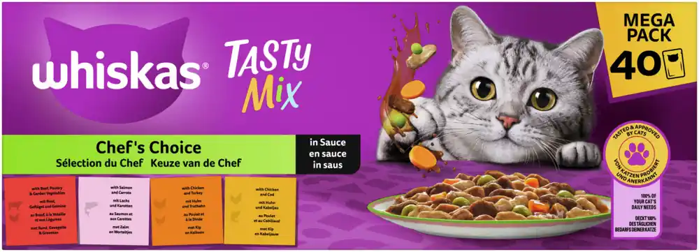 WHISKAS Chef's Choice in Sauce 40x85 g Letzte Chance